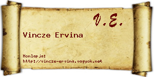 Vincze Ervina névjegykártya