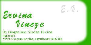ervina vincze business card